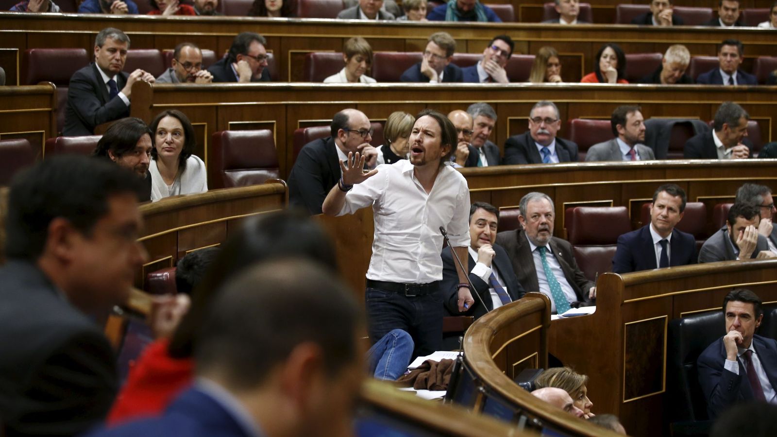 Foto: El líder de Podemos, Pablo Iglesias, durante el debate de investidura. (Reuters)