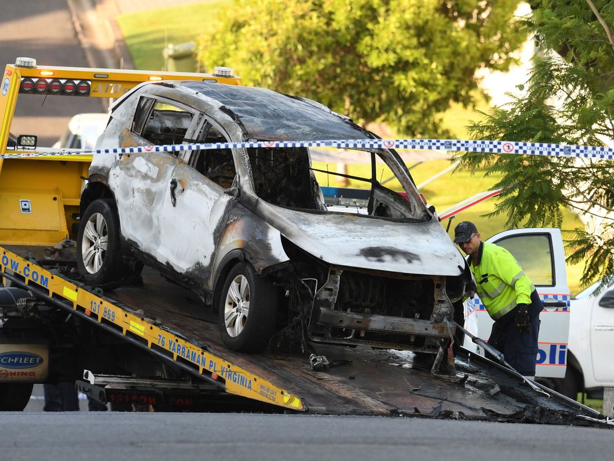 Foto: El vehículo incendiadio de Rowan Baxter. (Reuters)