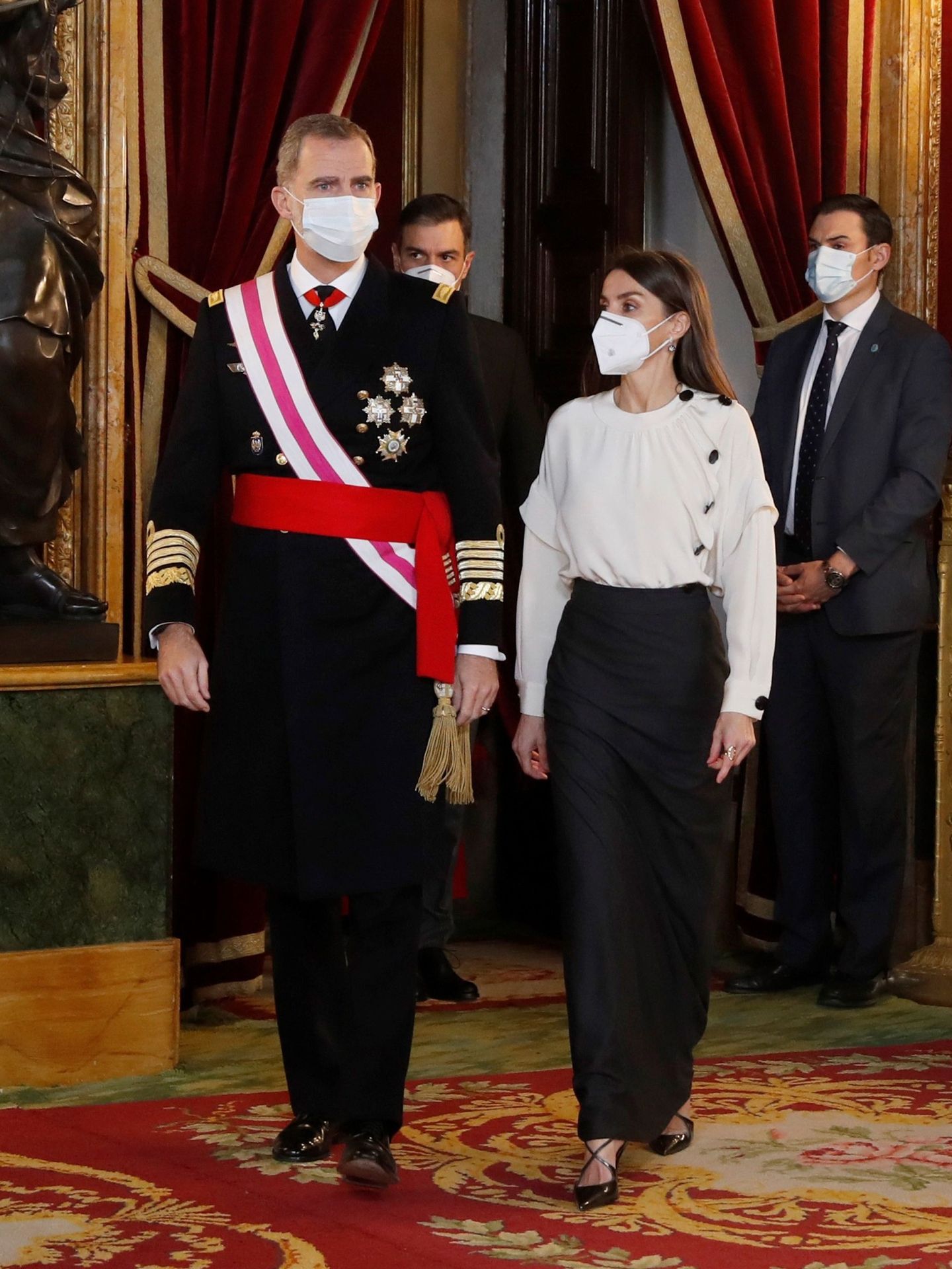 Felipe VI y la reina Letizia, en la Pascua Militar de 2021. (EFE/J.J. Guillén)