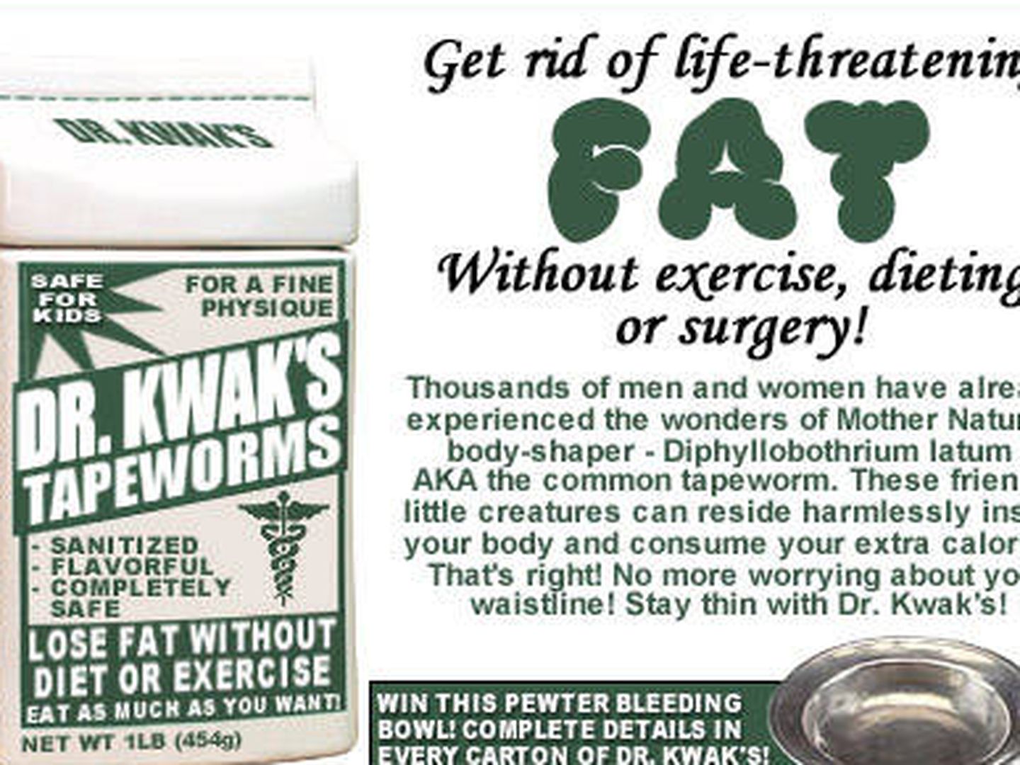 Ejemplo de anuncio de la conocida como 'dieta del gusano'.
