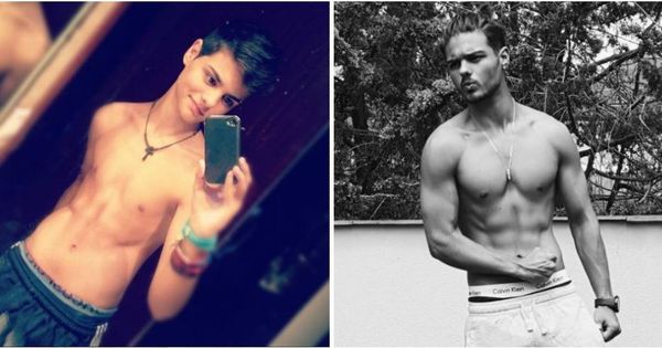 Foto: Abraham Mateo antes y después de ir al gimnasio. (Instagram)