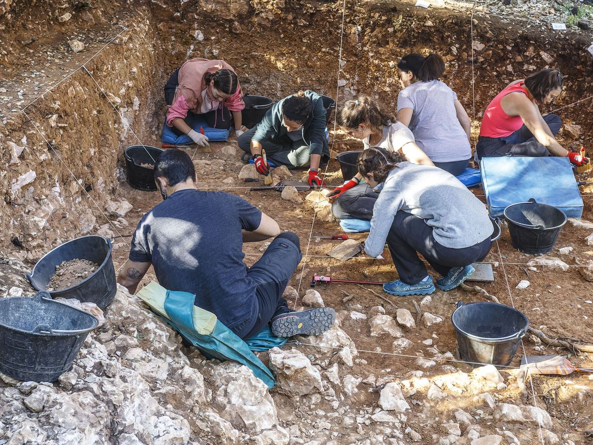 Foto: El yacimiento Galería de las Estatuas en Atapuerca (EFE Santi Otero)
