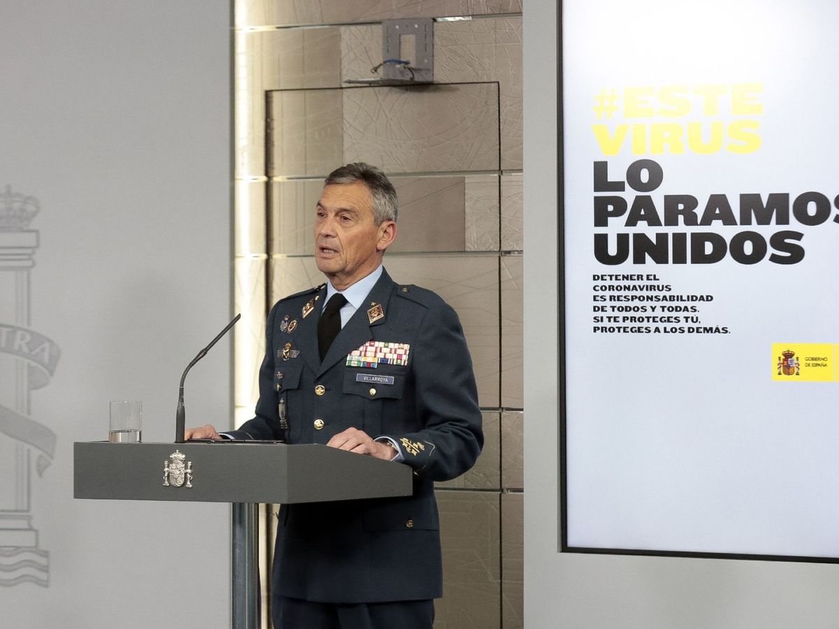 Foto: El jefe del Estado Mayor de la Defensa, Miguel Ángel Villarroya, este 20 de marzo en la Moncloa. (EFE)