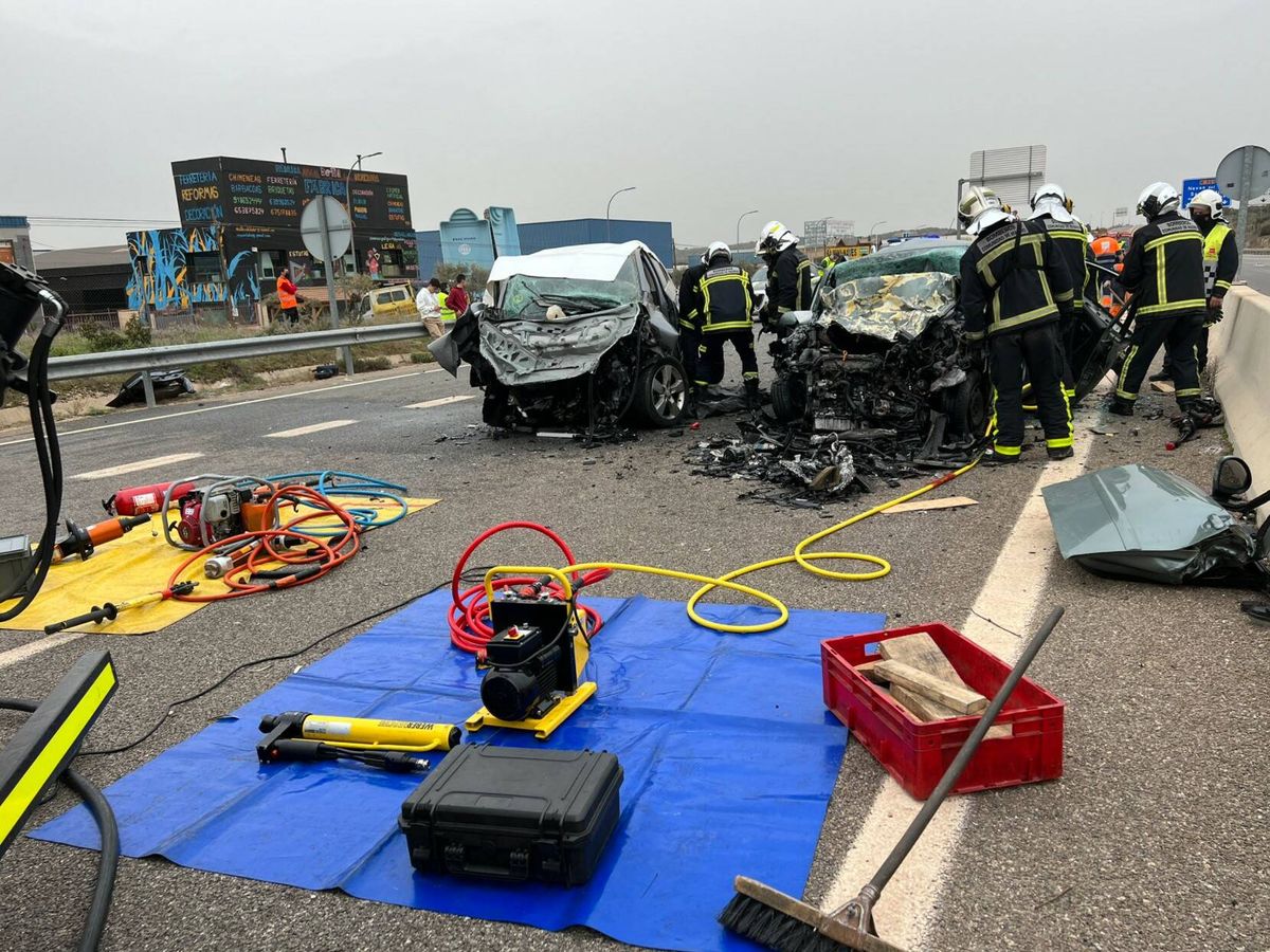Foto: Imagen del accidente de tráfico en la M-501 por circular una conductora en sentido contrario. Foto: 112 Comunidad de Madrid