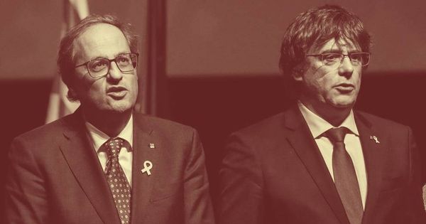 Foto: El expresidente catalán Carles Puigdemont (d), junto al presidente de la Generalitat, Quim Torra. (EFE)