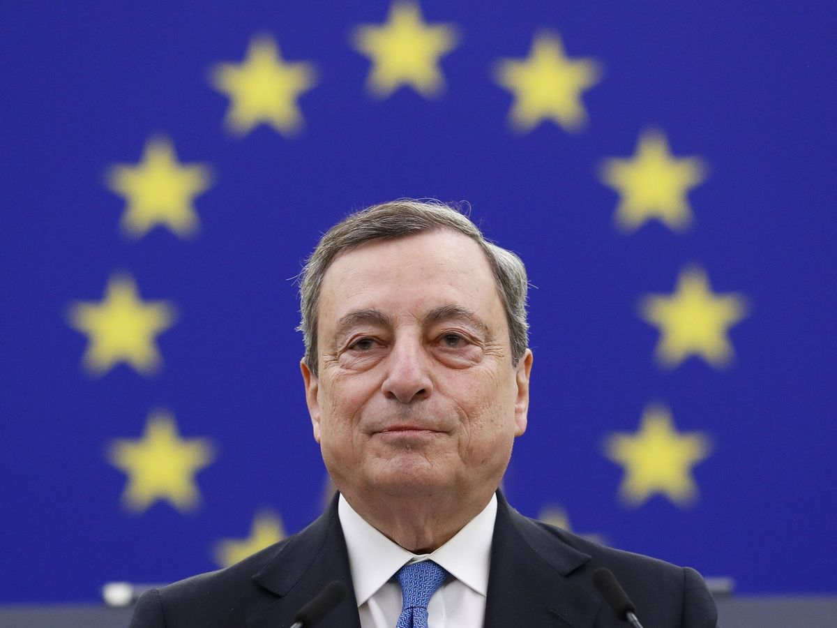 Foto: Mario Draghi durante su intervención ante el Parlamento Europeo. (EFE)
