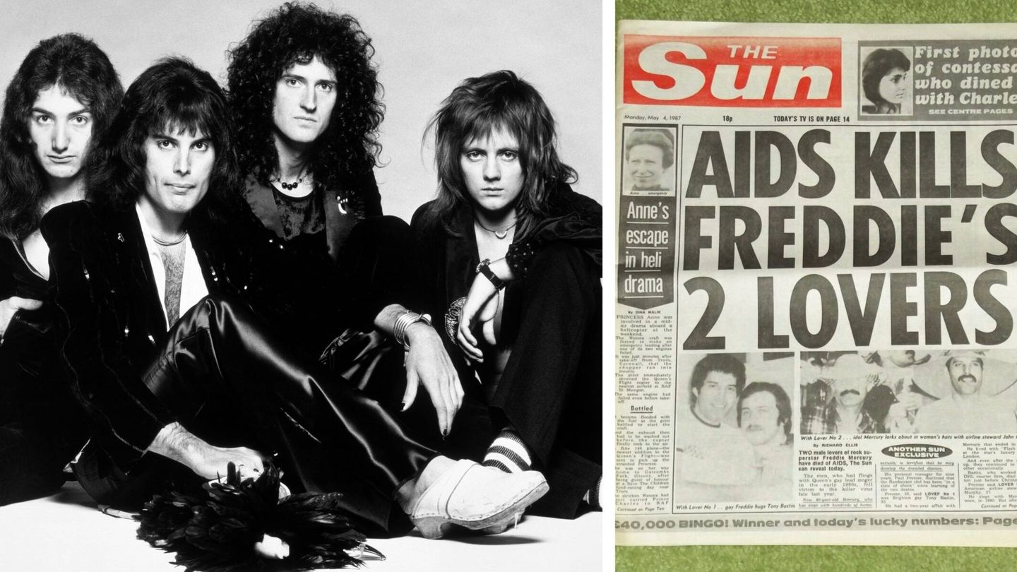 Imagen de Queen y portada de 'The Sun'.