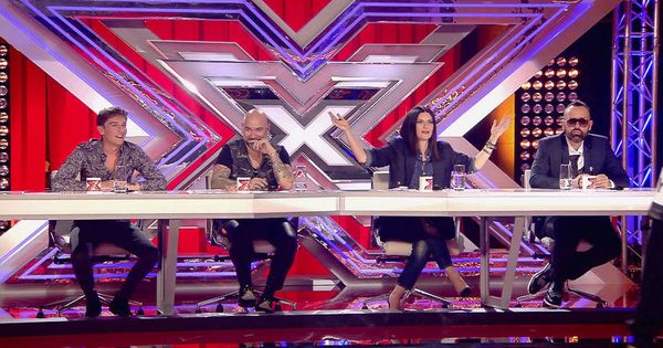 Foto: Xavi Martínez, Fernando Montesinos, Laura Pausini y Risto Mejide en 'Factor X'. (Mediaset)