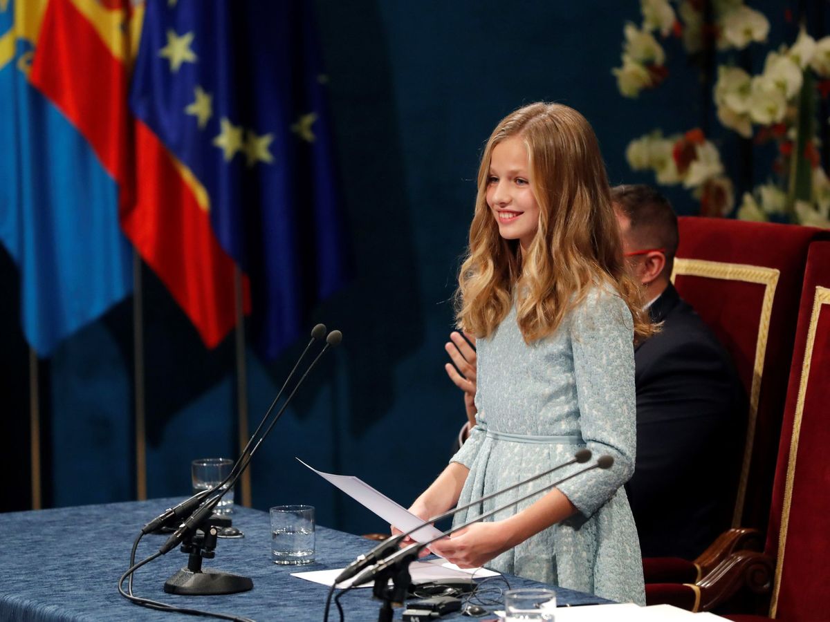 Foto: Leonor, durante su discurso en los Premios Princesa de Asturias. (EFE)