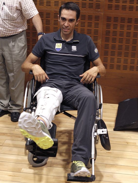 Contador se fracturó una tibia (EFE)