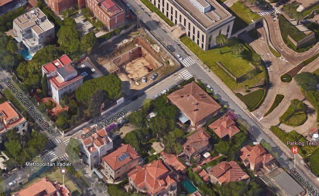 Vista aérea de la que fue casa de Johan Cruyff en la calle Margenat (Google)