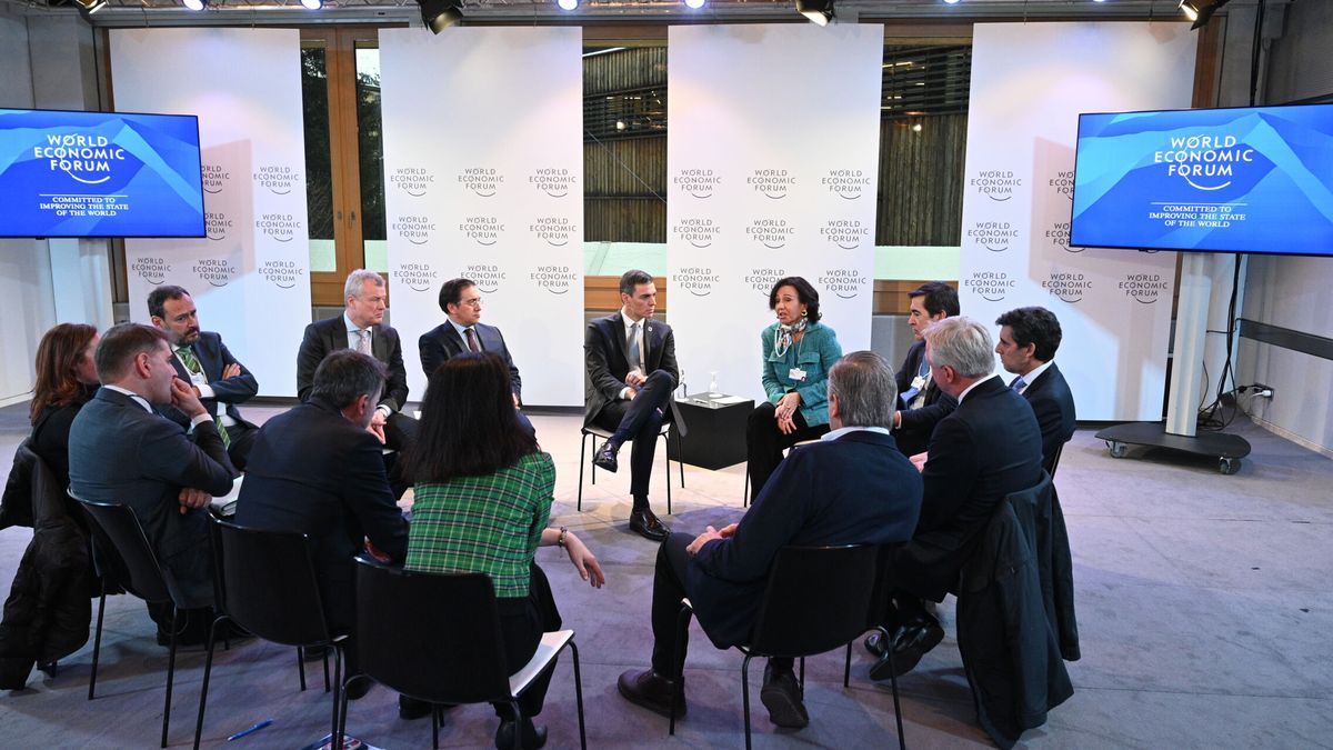 La charla privada entre Pedro Sánchez y los jefes del Ibex en el Foro de Davos: impuestos, consumo y energía