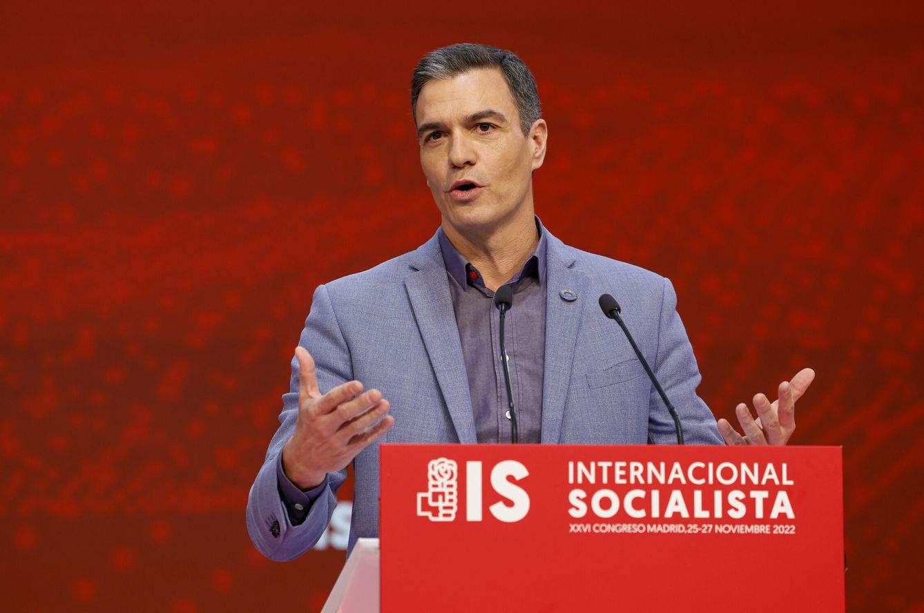 Pedro Sánchez, durante su participación  en la clausura del XXVI Congreso de la Internacional Socialista. (EFE/Chema Moya)