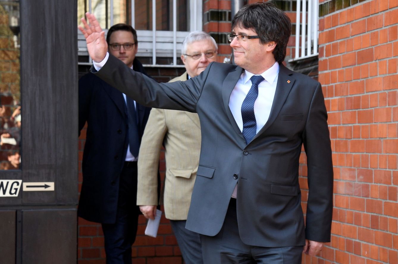 Carles Puigdemont, tras salir de la cárcel en Alemania. (Reuters)