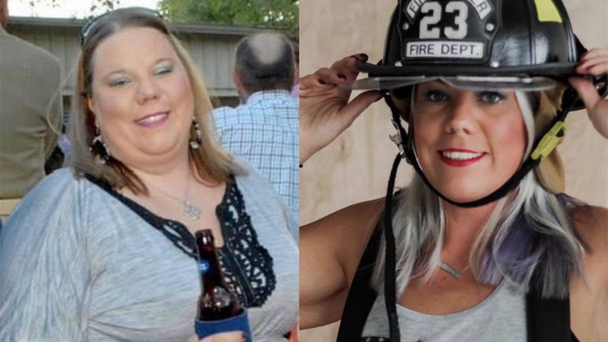 Una mujer pierde 72 kilos para cumplir el sueño de su vida: ser bombera