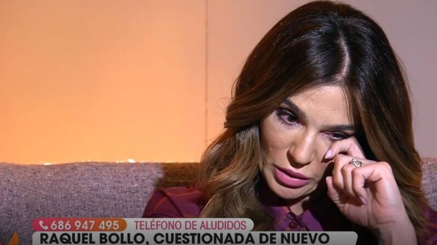 Raquel Bollo llorando. (Telecinco).