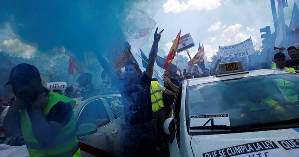 Foto: Protestas en Madrid del sector del taxi. (Reuters)
