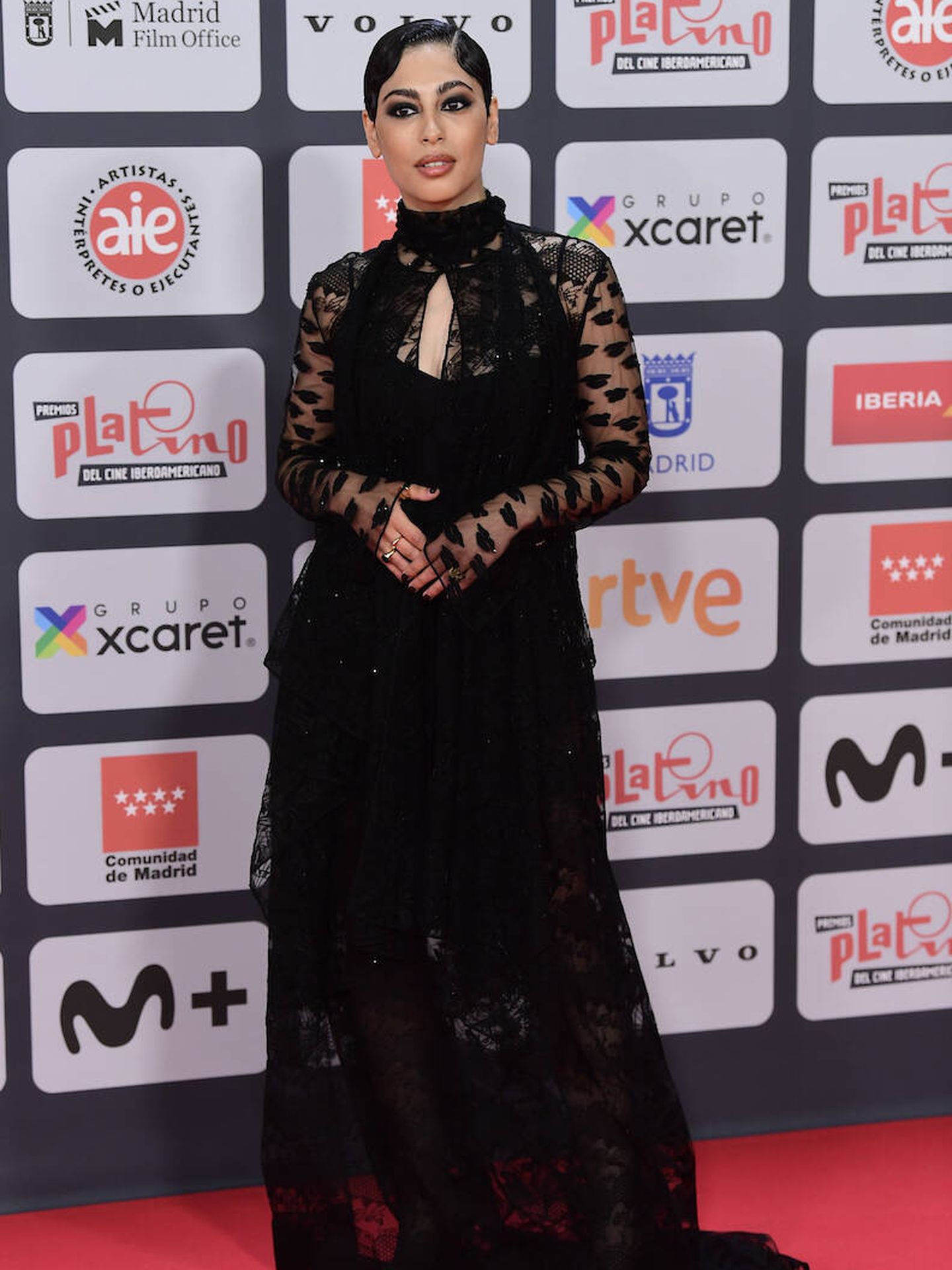 Mina El Hammani, en la alfombra roja de los Premios Platino. (Limited Pictures/JG)