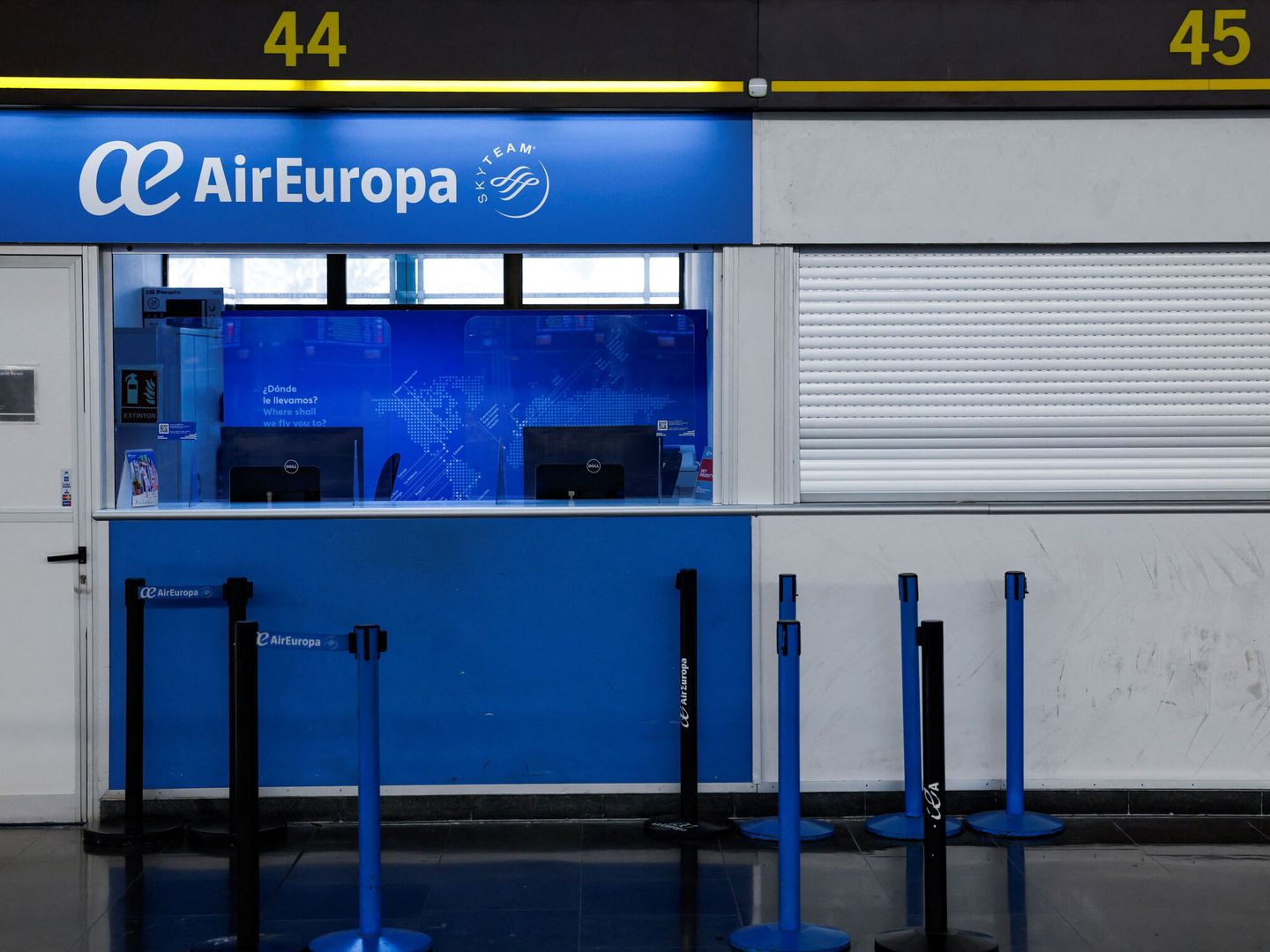 Stand de servicio de Air Europa en Telde, Gran Canaria. (Reuters/Borja Suárez)