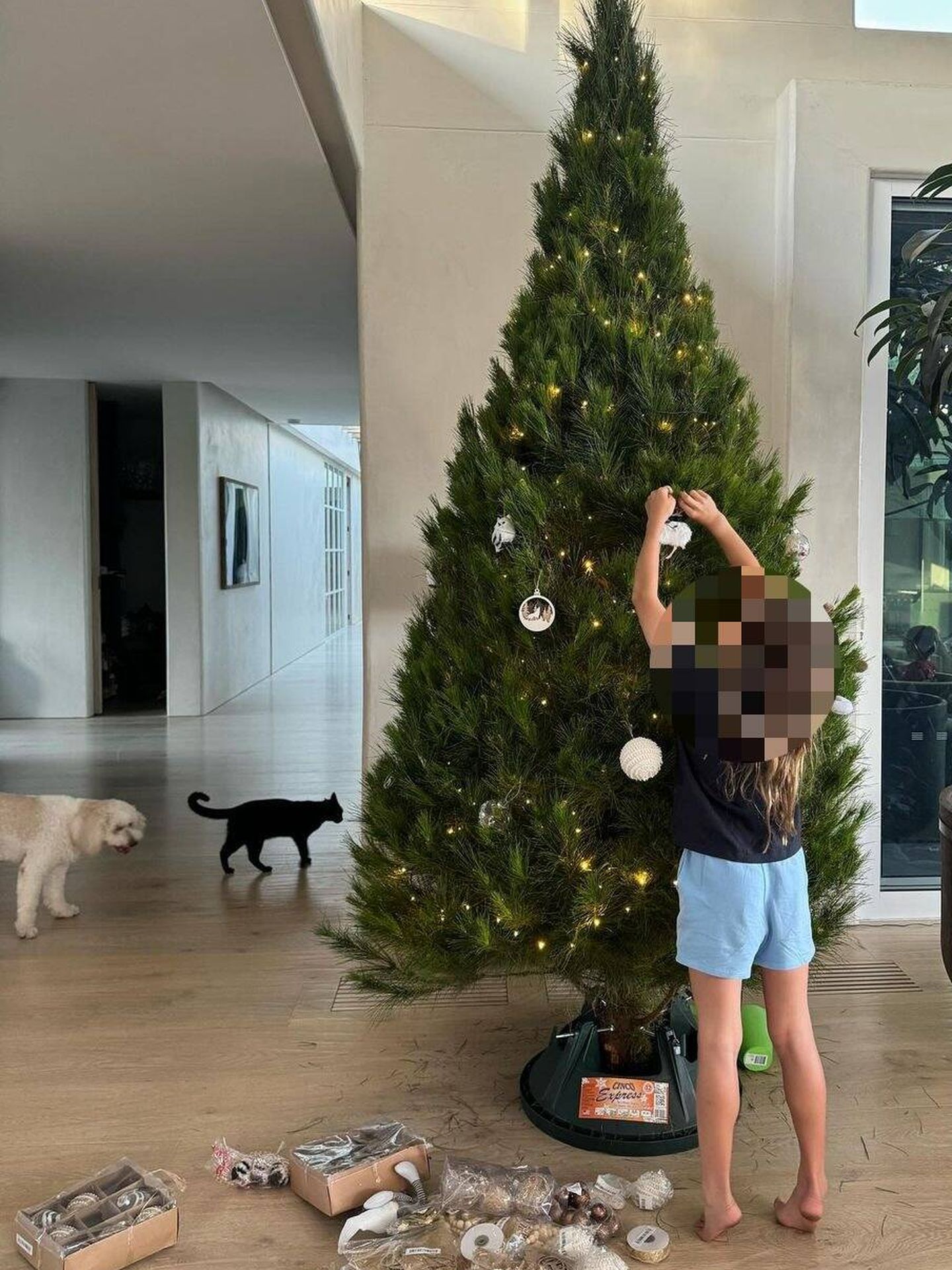 La hija de Elsa y Chris Hemsworth decorando el árbol. (Instagram/@elsapataky)