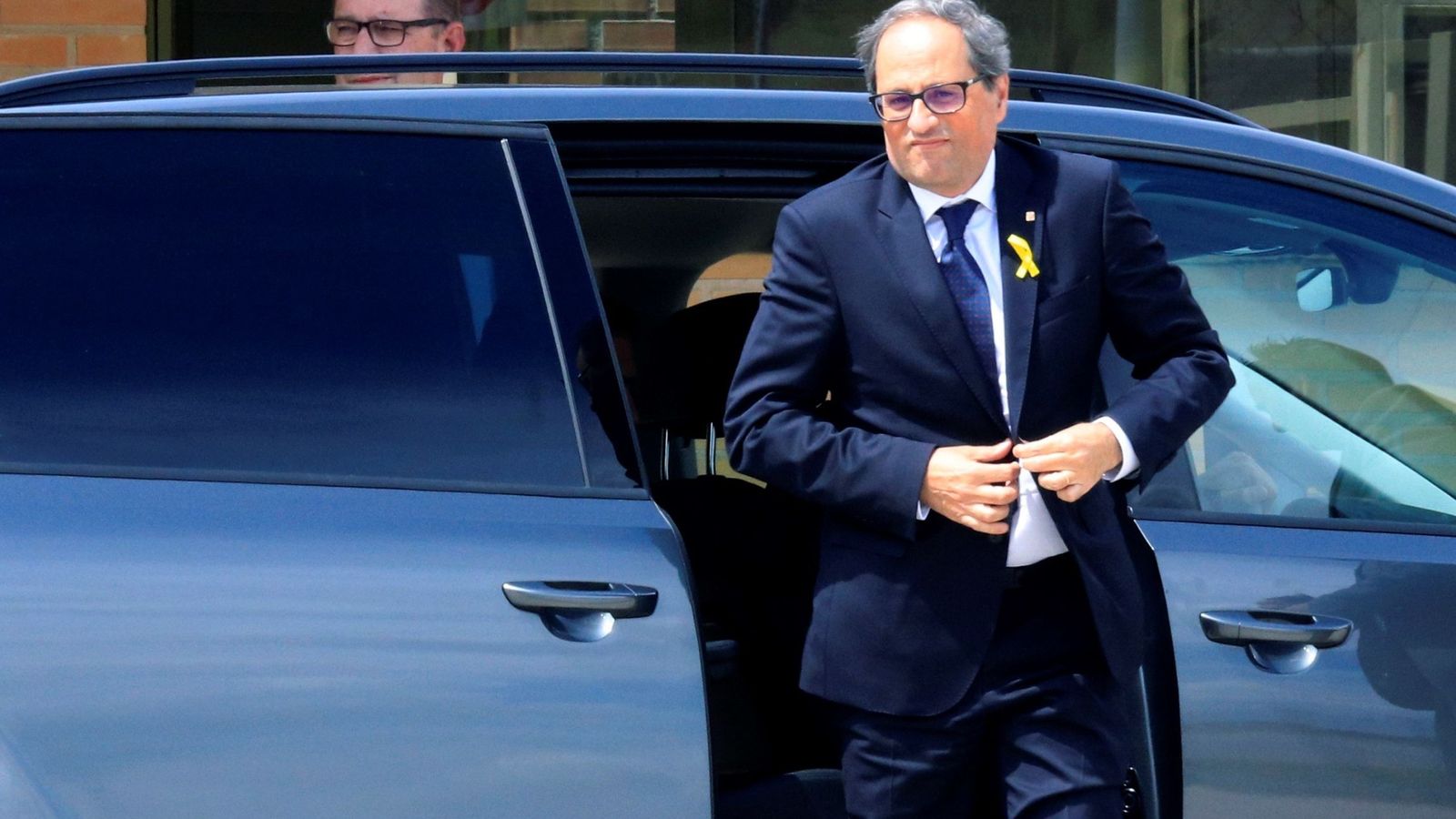 Foto: El presidente de la Generalitat Quim Torra a su llegada a la cárcel de Soto del Real. (Efe)