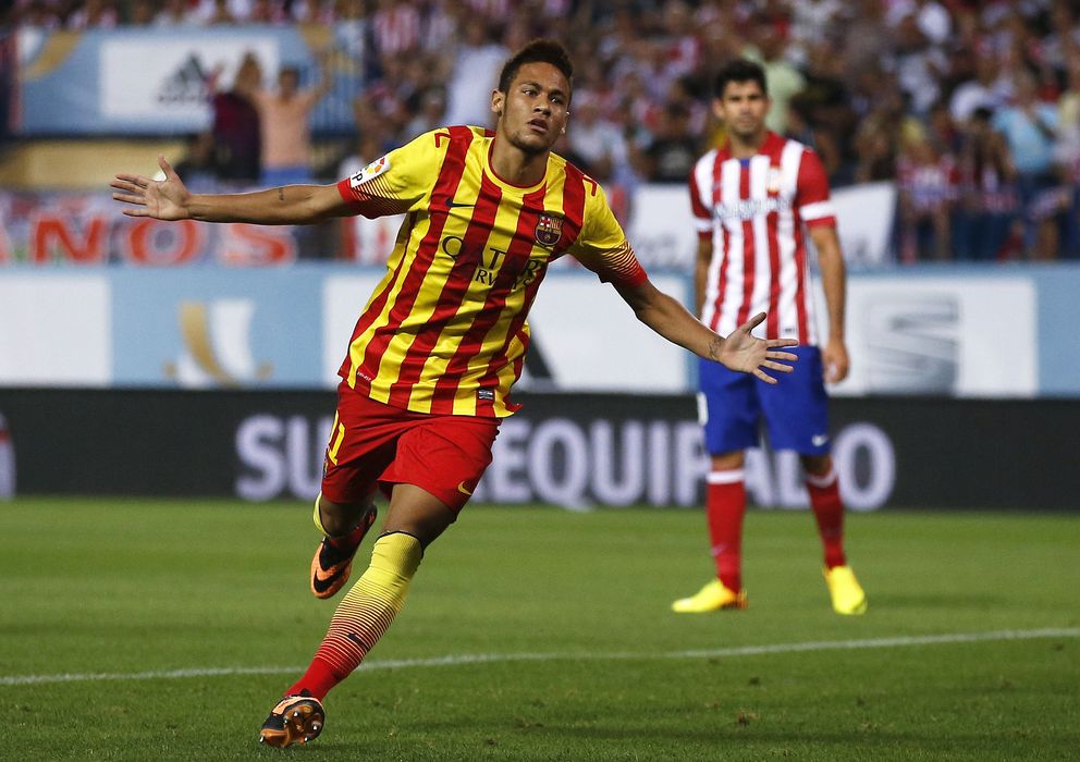 Foto: Neymar celebra su primer gol con el Barça