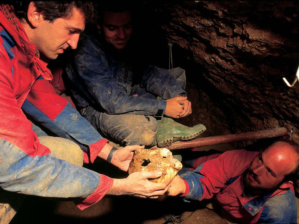 Foto: Juan Luis Arsuaga, durante el descubrimiento de Atapuerca en 1992.