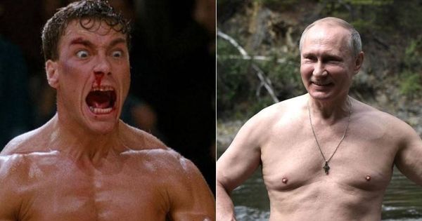Foto: Van Damme y Putin organizaron una pelea pactada en 2010.