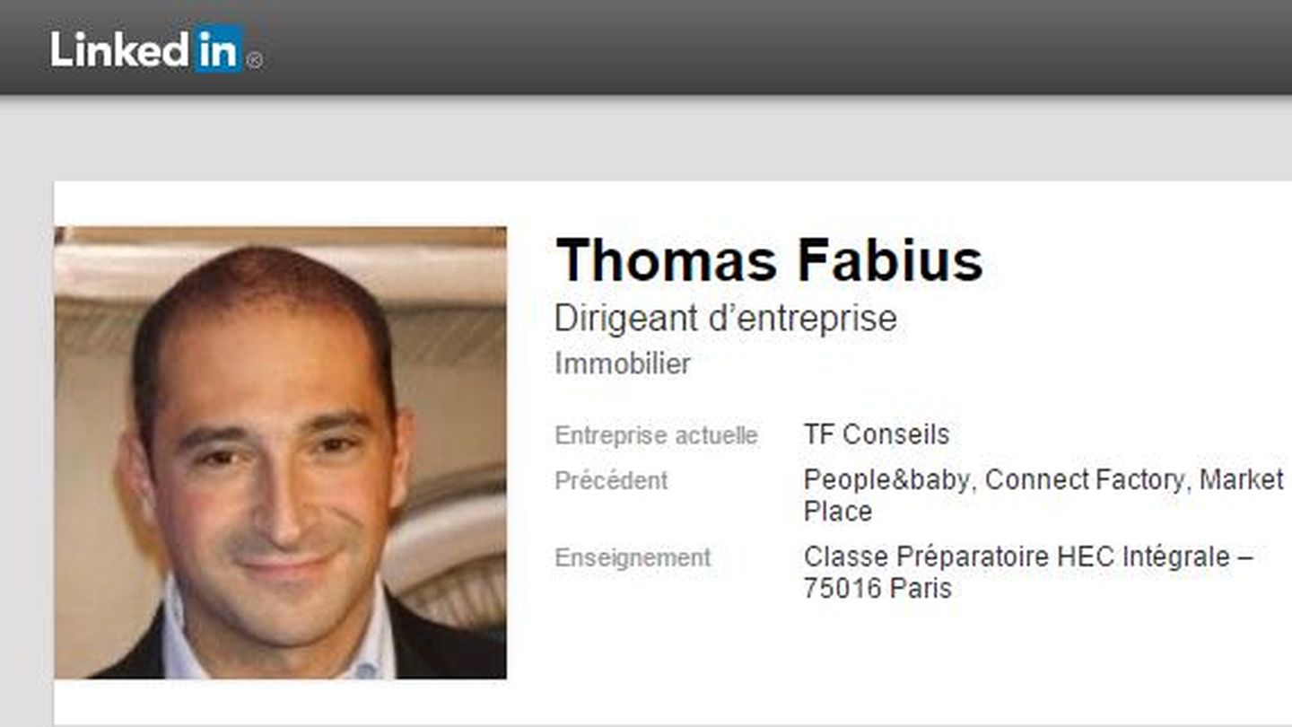 Captura del Linkedin de Thomas Fabius 