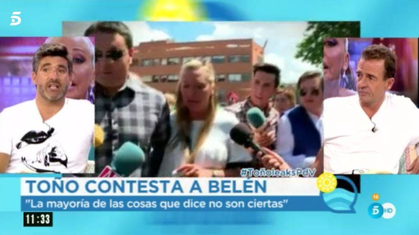 Toño Sanchís responde a Belén en la versión veraniega de 'El programa del verano'.