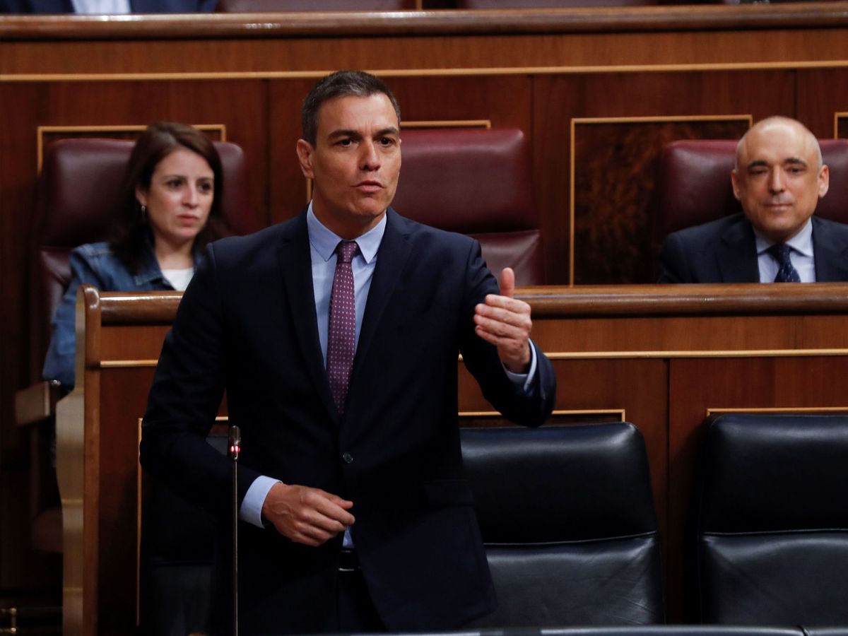 Foto: Pedro Sánchez, el pasado 24 de junio, durante la primera sesión de control al Gobierno tras el fin de la alarma. (EFE)