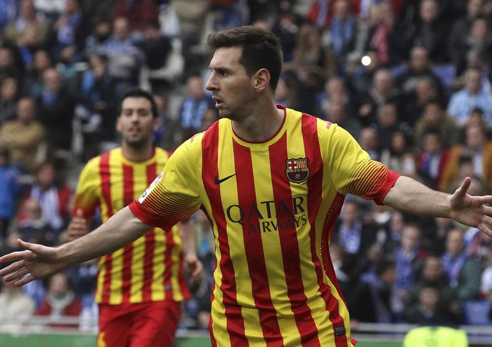 Foto: Messi celebra el gol que le dio el triunfo al Barcelona ante el Espanyol (Reuters)