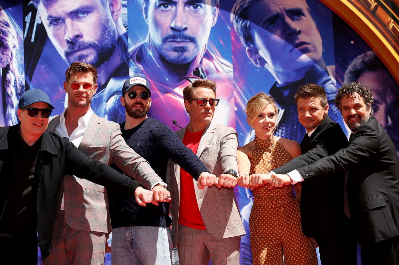 Los actores y actrices protagonistas de la saga Avengers. (Reuters)