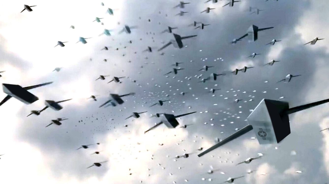 Foto: Ilustración de un enjambre masivo de drones de combate