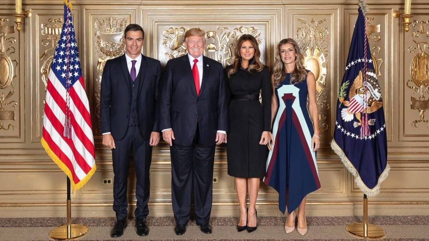 Los Trump y los Sánchez, en septiembre de 2018. (Oficial)