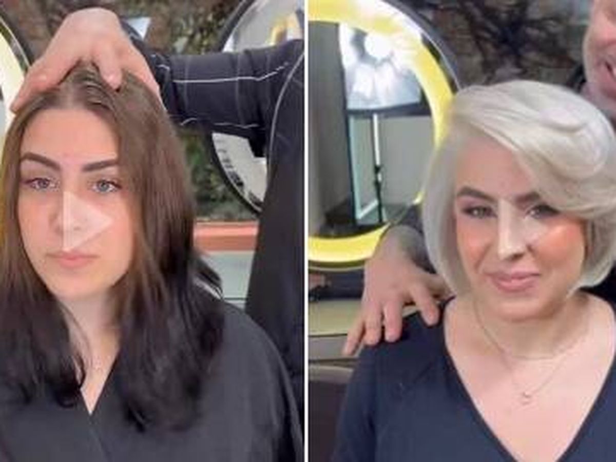 Foto: Una chica se hace este cambio en la peluquería y las redes se le echan encima: "Entró con 20 años y salió con 50" (TikTok/@nellcarmo/Twitter/@Dellushis)