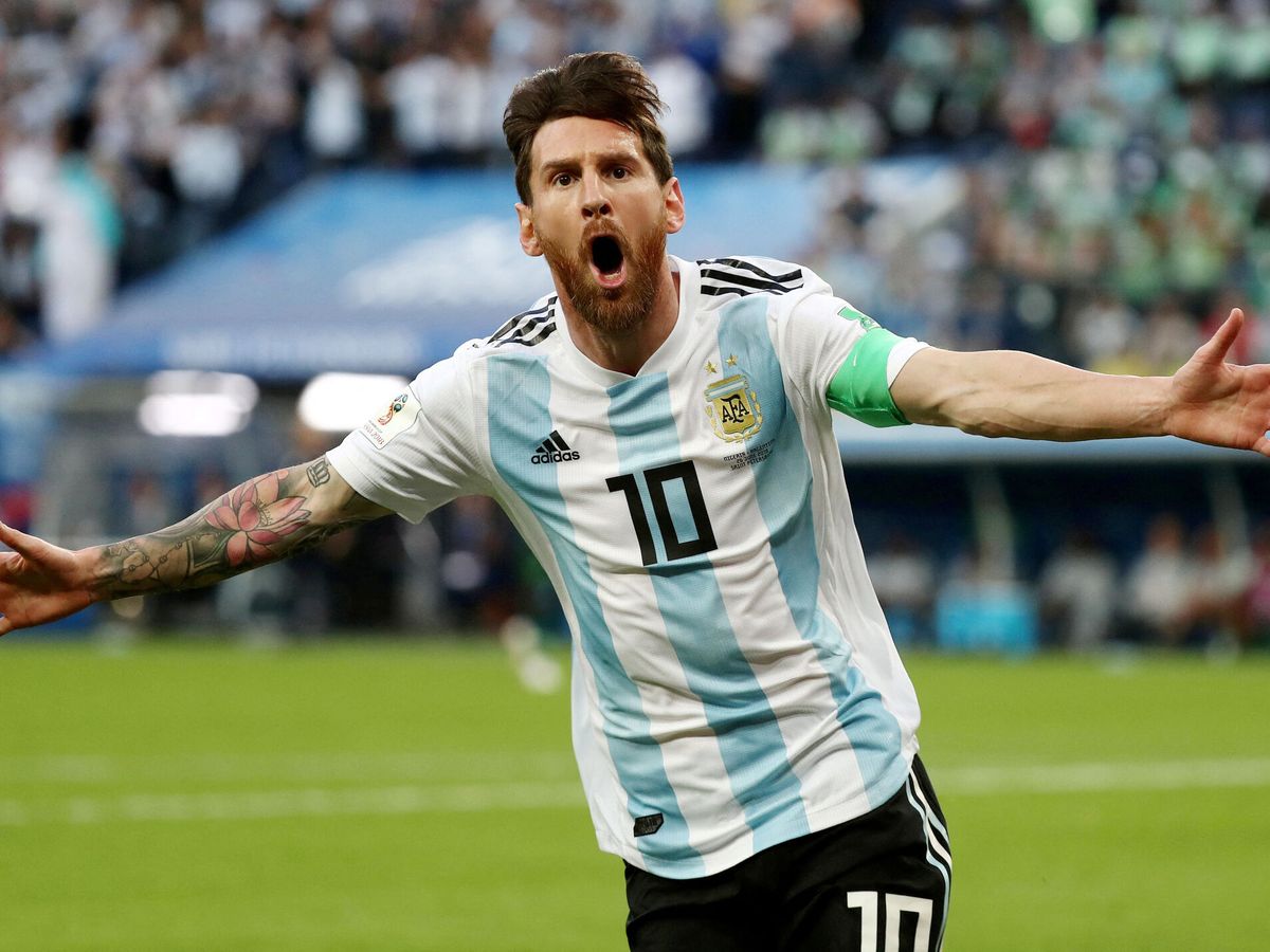 Foto: Leo Messi celebra un gol en el último Mundial, en 2018. (Reuters/Sergio Pérez)