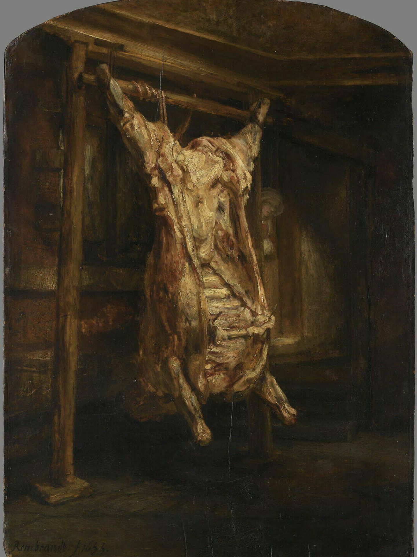 'El buey desollado'. Rembrandt. 1655. Musée du Louvre.