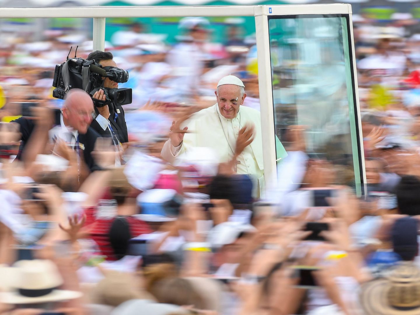 El Papa Francisco en Contecar, Cartagena, durante su visita a Colombia en septiembre de 2017. (Reuters)
