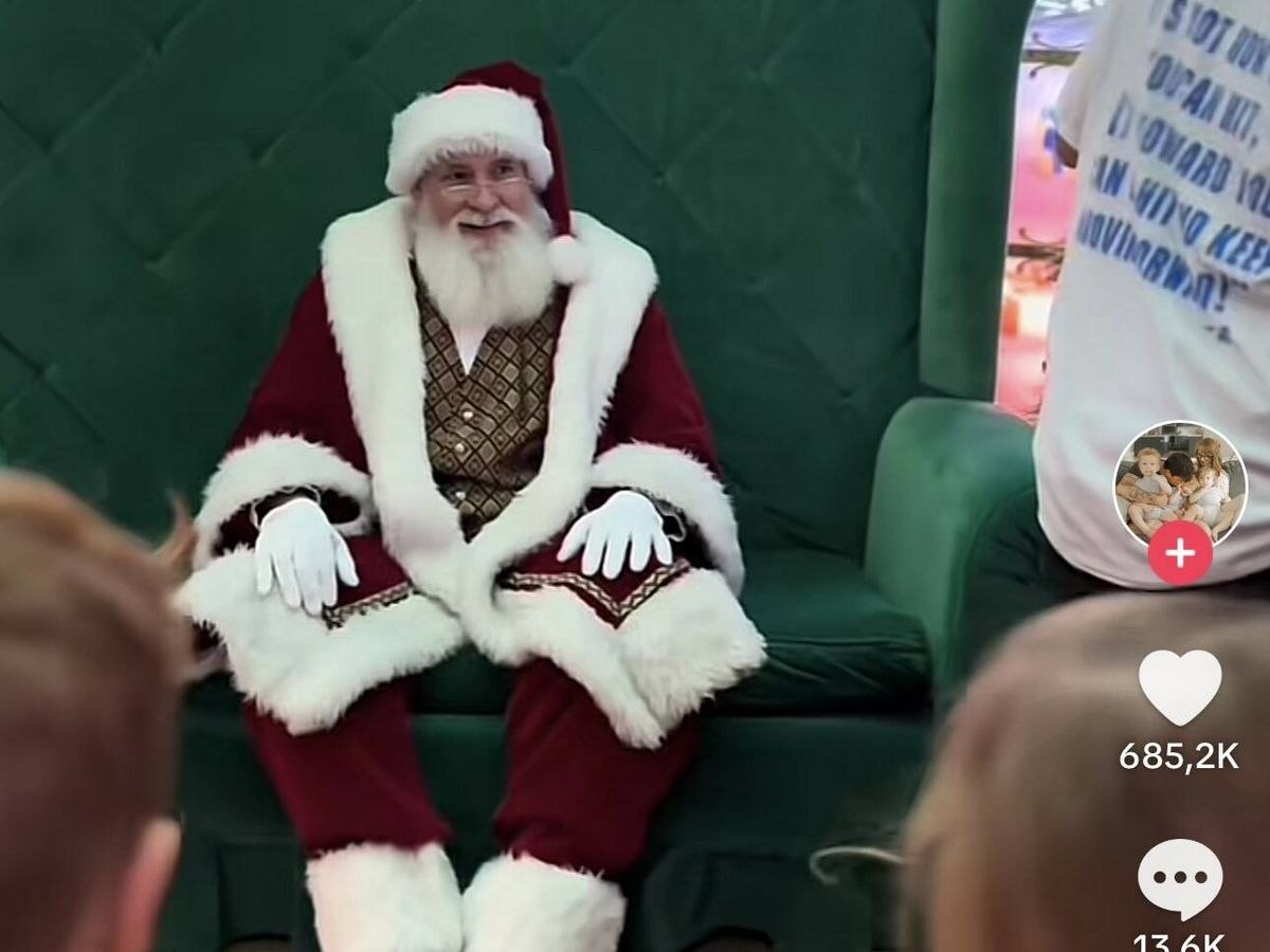 Foto: Los niños se sorprendieron al ver a Papá Noel en su despacho (Tik Tok/@wildernesthomestead)