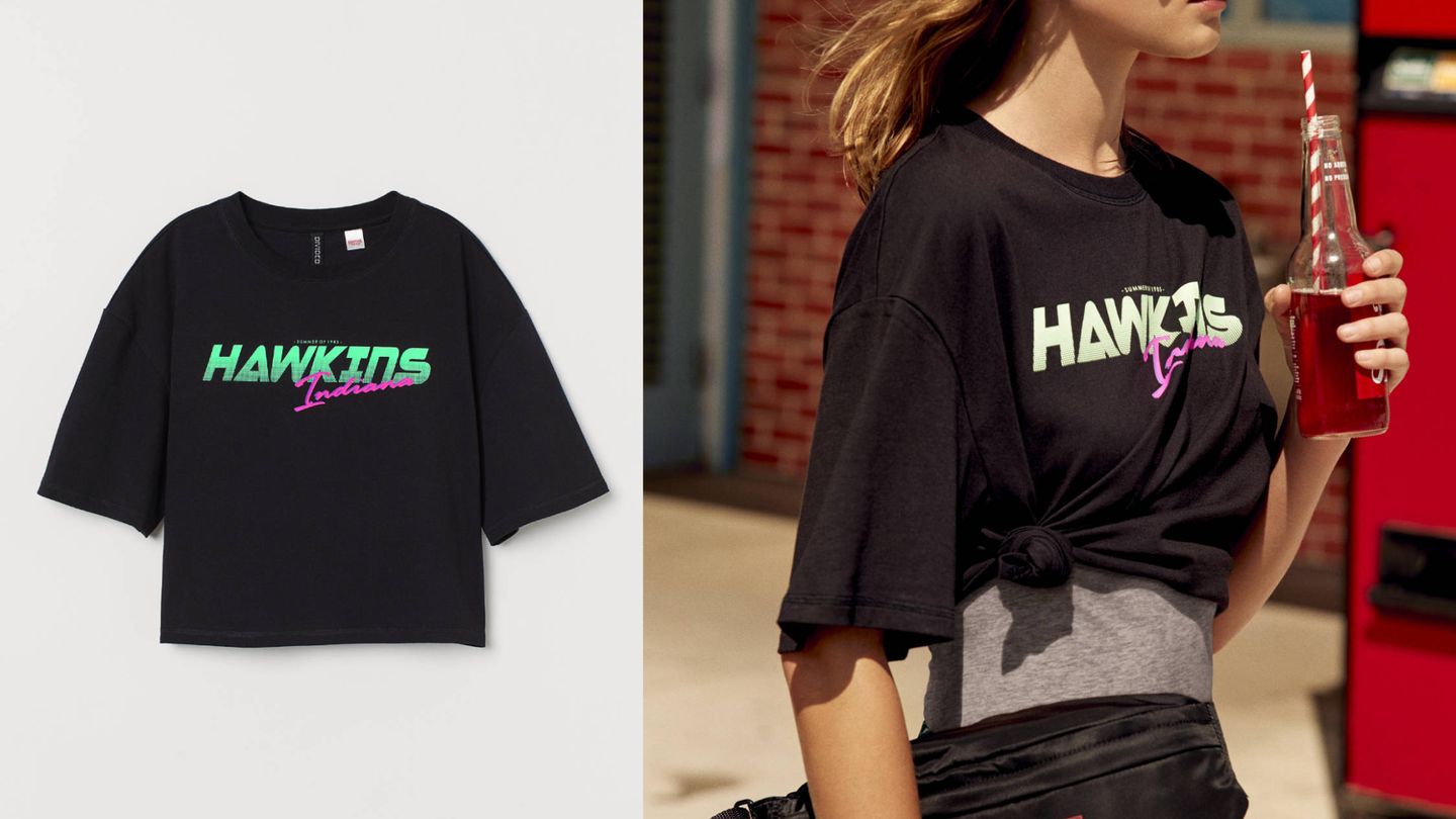 Camiseta y riñonera de la colección 'Stranger Things' de H&M. (Cortesía)
