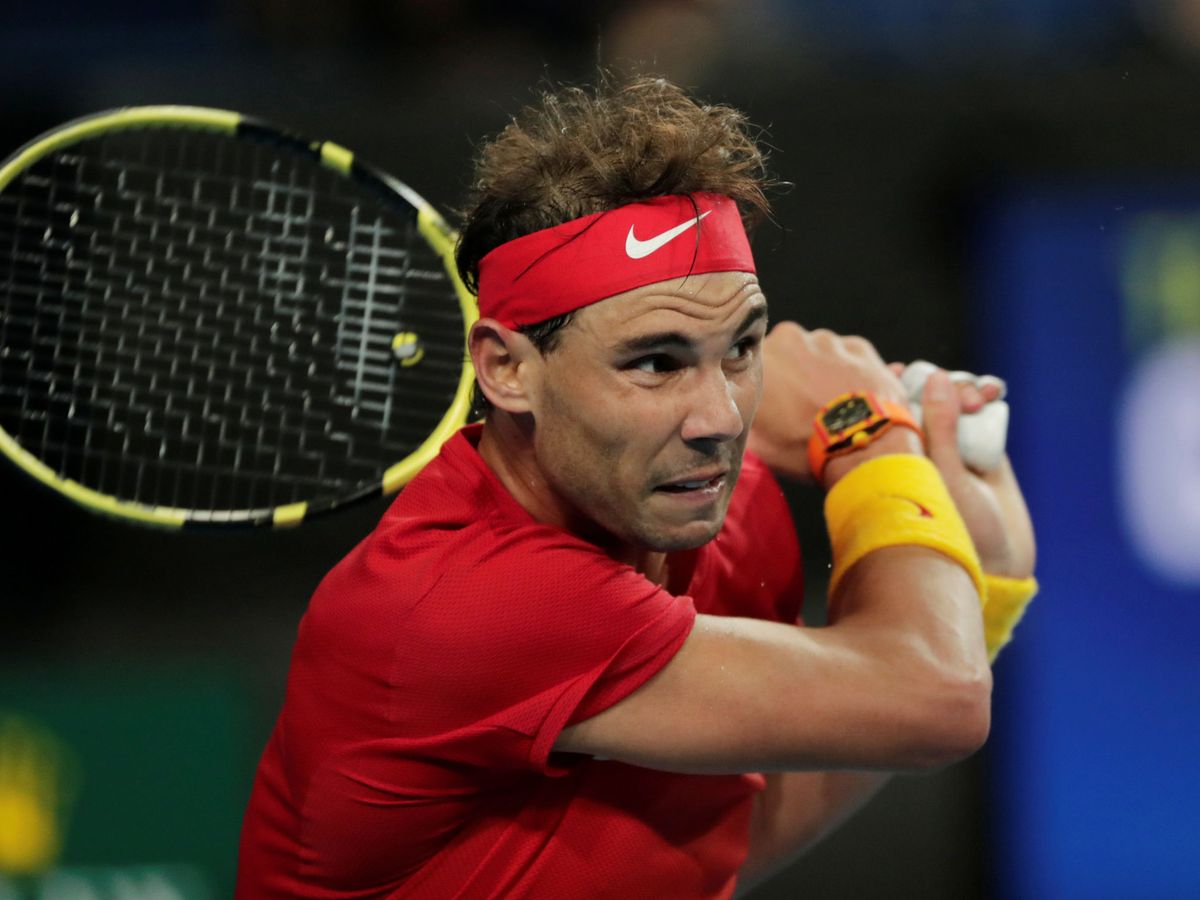 Foto: Rafa Nadal, durante su enfrentamiento contra Basilashvili en la ATP Cup. (Reuters)