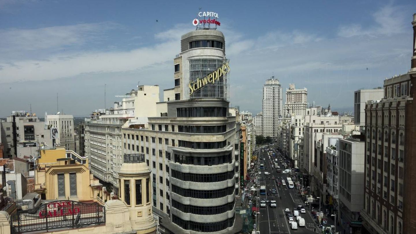 Vista de la Gran Vía de Madrid.