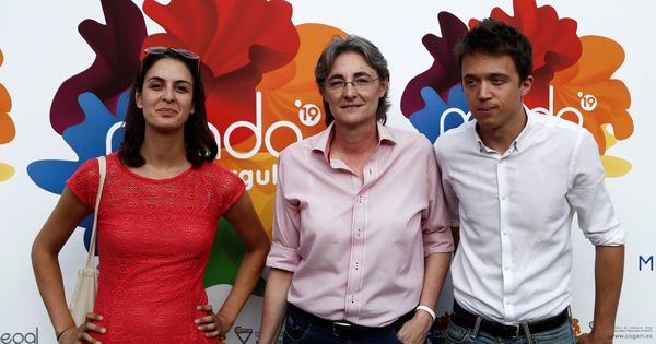 Foto: Marta Higueras, junto a Maestre y Errejón. (EFE)