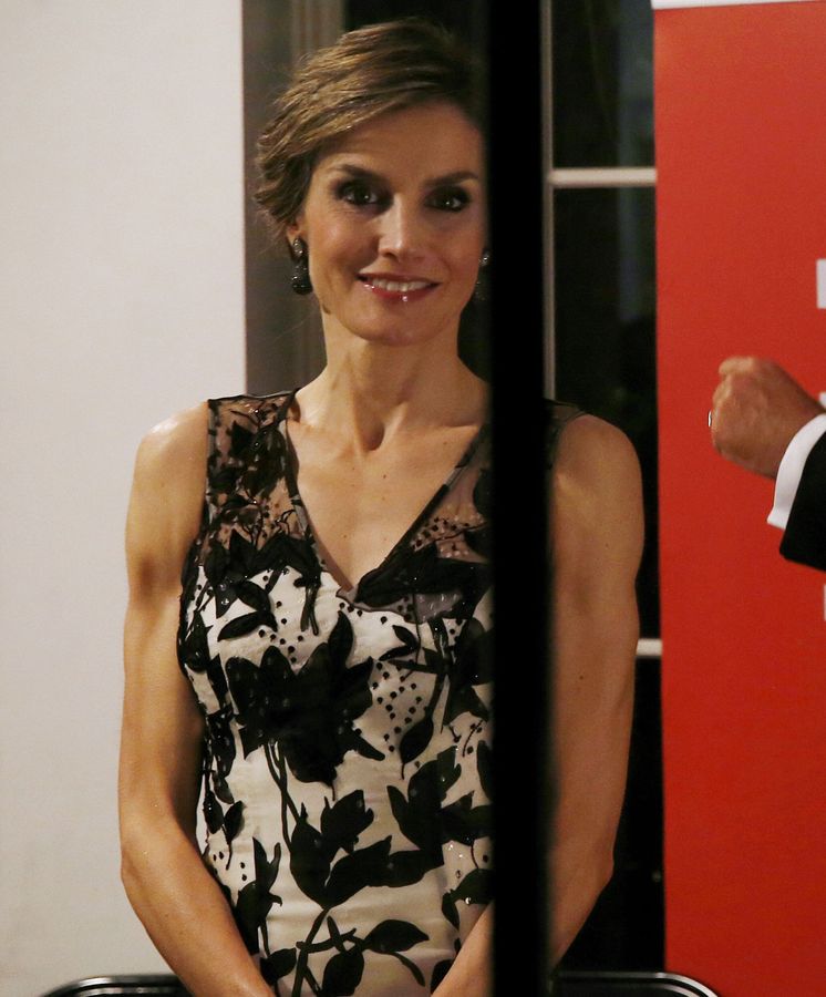 Foto: La Reina durante la recepción en el Instituto Cervantes