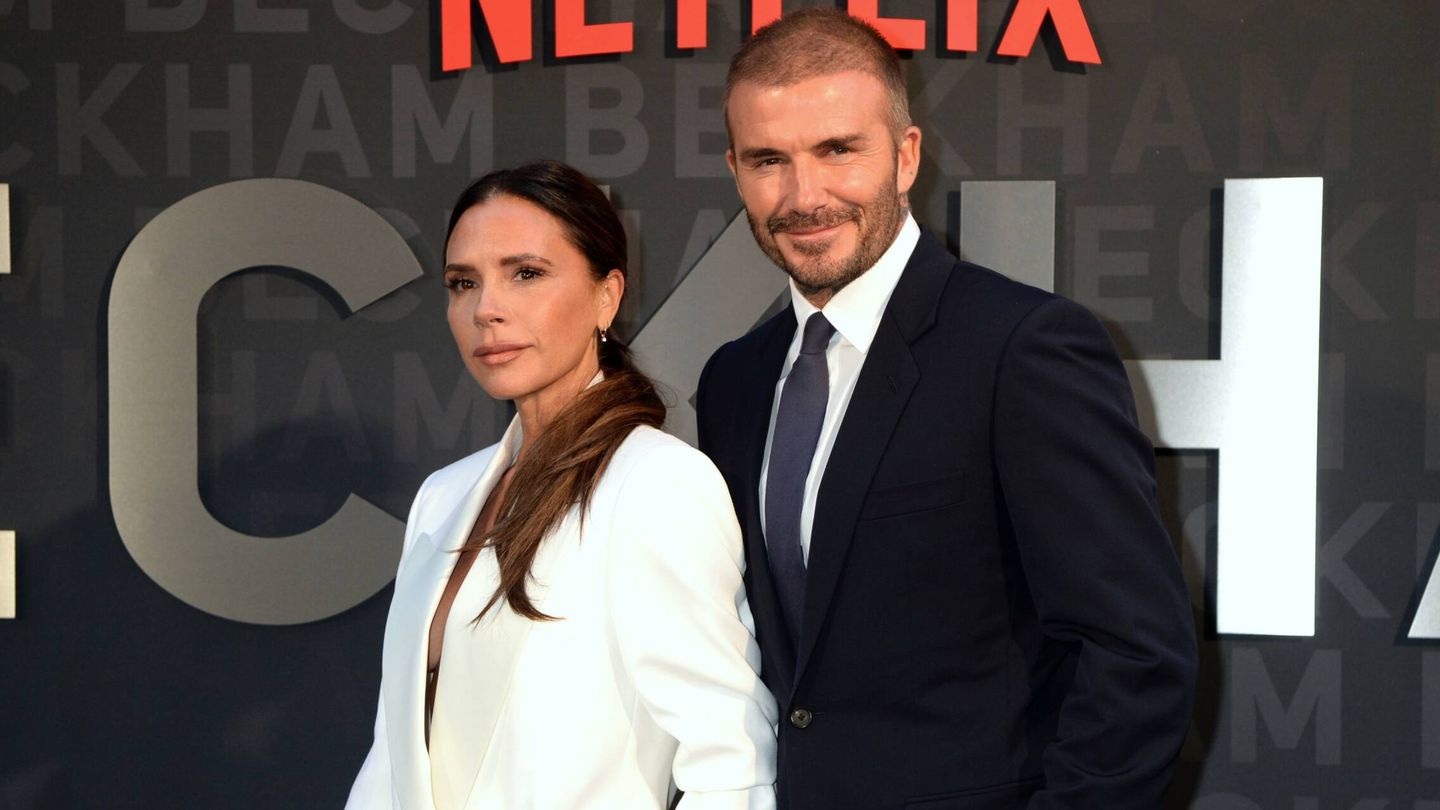 David y Victoria, durante la presentación del documental 'Beckham'. (Gtres)