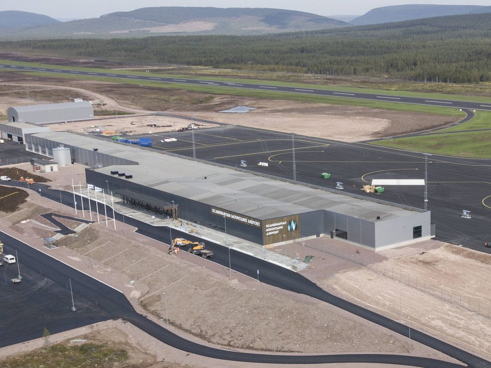 Foto: Imagen de la terminal del aeropuerto Scandinavian Mountains de Suecia sin la torre de control. (Scandinavian Mountains Airport)