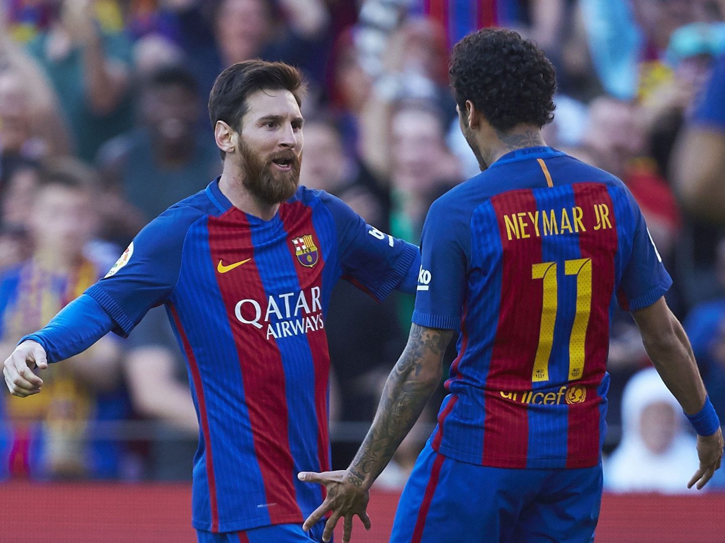 Neymar y Messi, durante su etapa juntos en el Barcelona. (EFE)