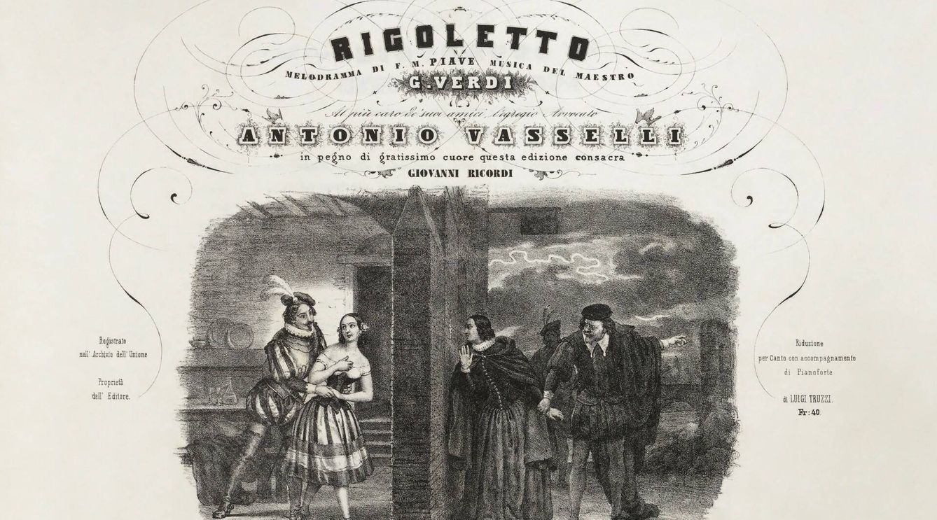 Primera edición de la partitura de Rigoletto. (Dominio público)