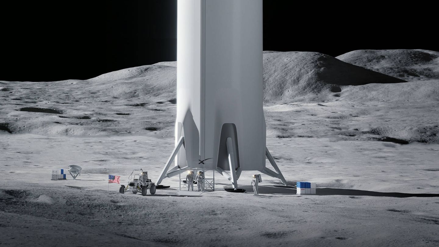 Detalle de un posible soporte para el alunizaje (SpaceX)